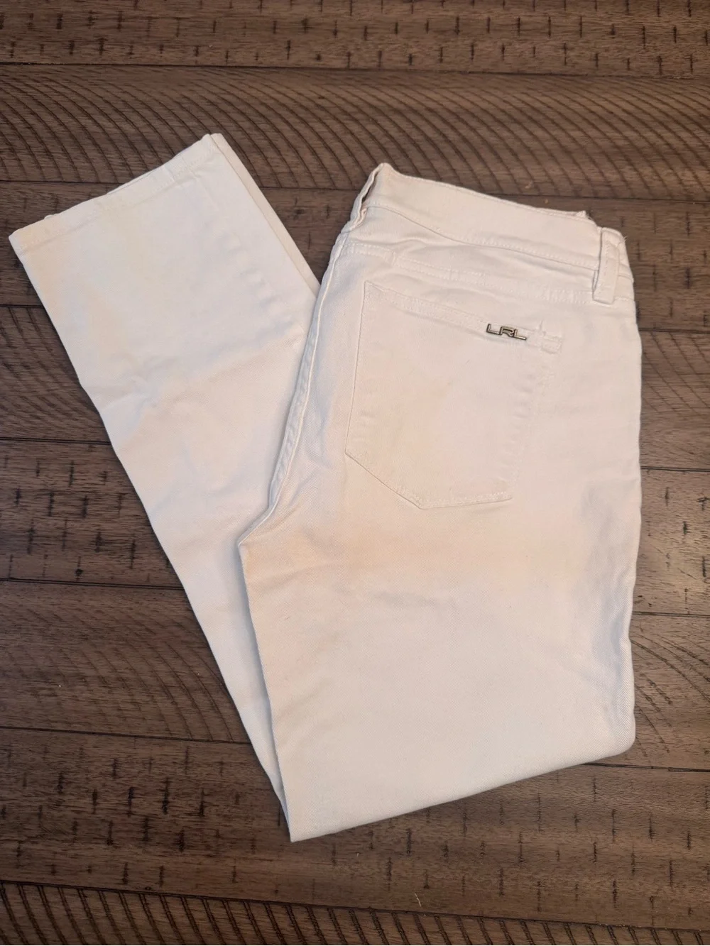 LRL LAUREN JEANS CO RALPH LAUREN White Modern Straight Ankle Jeans